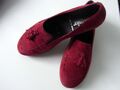 Semler Damen Slipper rot Wildleder flacher Absatz Gr. 37,5