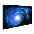 Bild auf Leinwand Sternspirale Weltraum Galaxie Universum Blau Stern  Wandbild P