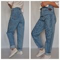 Jeans True Vintage Baggy S M 38 Fusione Italy Denim Bedruckt 90er 90s Weite Hose