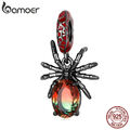 BAMOER 925 Sterling Silber Glas Schwarz Gold Dark Spider Armband Charm Bead 