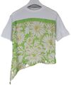 Sandro T-Shirt Damen Klein Schal Detail Blumenmuster Rundhals Kurzarm Weiß
