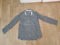 Esprit Bluse Gr. S Blau Weiß Gestreift Damen Shirt Langarm Baumwolle Hemd 