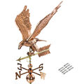 914926 Windspiel 3D Wetterfahne Adler aus Kupfer mit Fuß Wetterhahn