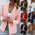 Damen Blazer Jacket Business Jäckchen Sakko Revers Anzug Cardigan Elegant Bolero