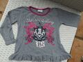 Gr. 122: cooles weites Langarmshirt / Shirtbluse, grau, Mädchen: Boston College