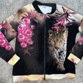 Monaco Blue Gr.42 Cardigan Jacke Sweatshirt Tiger Animal Damen Reisverschluss