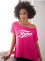 Fame Off The Shoulder rosa T-Shirt Kostüm Henne Party UK Größe xs-2x