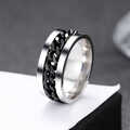 Facettierter Herren Damen Spinner Ring Drehbarer Anti-Stress Biker Fingerring