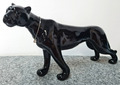 Dekofigur von Casablanca by Gilde Leopard Porzellan schwarz glänzend 39 cm Luxus