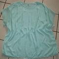 GERRY WEBER Oberteil Gr. XL 46 48 CHIFFON Shirt Blusenshirt Türkis Blau neuw.