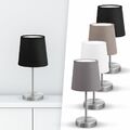 LED Tischleuchte Stoff Deko-Lampe Nachttisch-Leuchte Wohnzimmerlampen E14 weiß