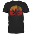 Cannabis Marihuana Retro T-Shirt | Hanfblatt Pot Weed Kiffer THC Gras Geschenk