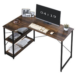 Schreibtisch Eckschreibtisch Computertisch Regal Arbeitstisch L-Form Bürotisch✔️120x74x71.5cm ✔️L-Form ✔️mit 2 Regalen ✔️Max.100kg