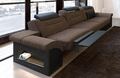 Sofa Polstersofa Couch Garnitur Dreisitzer MONZA Designer Polster Stoffsofa LED