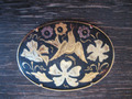 große Toledo Brosche maurischer Stil Handgravur Vogel Blüten gold 4farbig