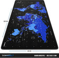 TITANWOLF XXL Gaming Mauspad ca. 900 x 400mm rutschfest Weltkarte schwarz blau