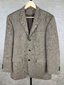 DACAPO Herren Gr. 50 100% Schurwolle Tweed Sakko Jacke beige braun Jacket 711