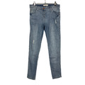 Papaya Denim Jeans blau Größe 8 Reißverschluss Fly Distressed gerades Bein W30 L30 Damen