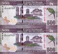Sri Lanka 2x 500 rupees 2021 P-126h UNC consecutive