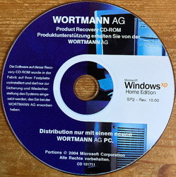 Microsoft Windows XP Home Recovery CD, SP2, Rev. 10.00, neuwertig