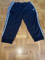 ADIDAS Jogginghose Damen XL Schwarz Mit Streifen 3/4 Hose