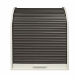 Jalousieschrank - weiß matt-Graphitoptik - 69 cm Aktenschrank Büroschrank