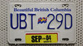 Kanada BRITISH COLUMBIA Motorrad-Nummernschild Canada 2004 Biker Kennzeichen UBT