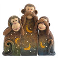 Affen-Trio Sehen, Sprechen, Hören kein Böses Set Familienornament Einweihungsgeschenk
