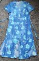Damen Sommerkleid A-Form mit floralem Muster in Blau