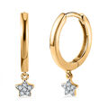 TJC Diamond Drop Ohrringe für Frauen in Gelbgold über Silber mit Verschluss