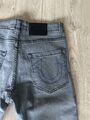 True Religion Rocco Jeans grau dünn/schlanke Passform Stretch neu mit Etikett W38 L32