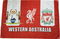 "Liverpool FC Western Australia Fans Wappen rot Fußballflagge Banner 57""x38"