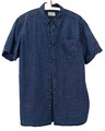 GEORGE.  BLAU DENIM LOOK NADELSTREIFEN BAUMWOLLE KURZARM SOMMERSHIRT. GRÖSSE LARGE