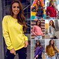 Sweatshirt Langarmshirt Pullover Pulli Unifarben Classic Sport Damen BOLF Basic