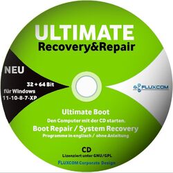 Recovery & Repair CD  für Windows 11 - 10 - 8 - Win 7 - XP - 32 & 64 Bit
