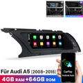 8.8"CarPlay Für Audi A4 A5 B8 S4 S5 Android 12 Autoradio GPS Navi WIFI FM 4G RDS