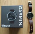 Garmin Vivomove HR Premium Hybrid Smartwatch Edelstahl Lederarmband