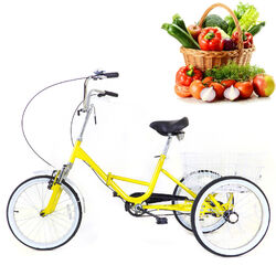 20 Zoll Dreirad Für Erwachsene Senioren Faltbar 3 Räder Fahrrad mit Einkaufskorb