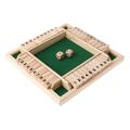 Wood Deluxe 4-seitig 1-10 Zahlen Shut the Box Würfel Brettspiel für Tisch