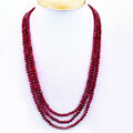 190,00 Karat Earth Mined VERBESSERT Rubin runde Form facettierte Perlen Halskette Neu in Verpackung 28E37