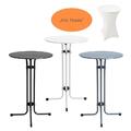 Stehtisch Bistrotisch Tisch Garten Partytisch Gartentisch Set Ø70 cm inkl. Husse