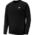 NIKE CLUB Herren Pullover Sportswear Club Rundhalsshirt Sweatshirt Schwarz