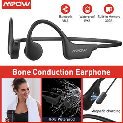 Mpow Bluetooth 5.3 kopfhörer Knochenleitungs-Headphone HIFI Sport Ohrhörer IPX8