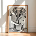 ✅ Elefant auf Toilette, lustiges Wandbild Poster Deko Badezimmer Gäste WC Klo