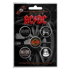 AC/DC badge pack albums hells bells band logo Nue offiziell 5 x Pin Button Size