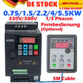 220V 380V 0.75KW 1.5KW 2.2KW 4KW 5.5KW 1HP / 3HP Frequenzumrichter Inverter VFD