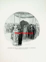 Die Leiche von Edward dem Bekenner nach Westminster nehmen, Buchillustration (Druck)