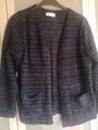 Helena Vera HSE Cardigan Strick-Jacke Gr. 38/40/42 S/M/L blau/schwarz m. Glitzer