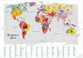 Scratch Off Weltkarte Blumenposter
