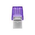 Kingston DataTraveler microDuo 3C 128 GB, USB-Stick violett/transparent, USB-A 3